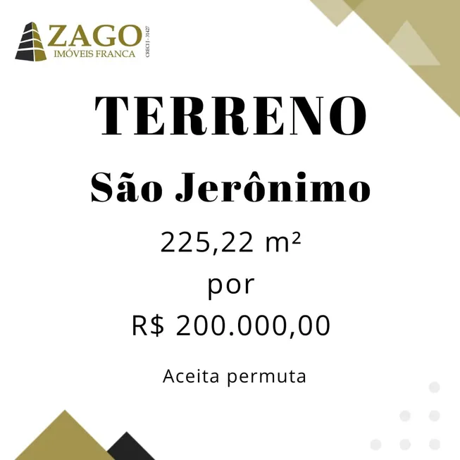 Foto 1 de Lote/Terreno à venda, 225m² em Residencial São Jerônimo , Franca