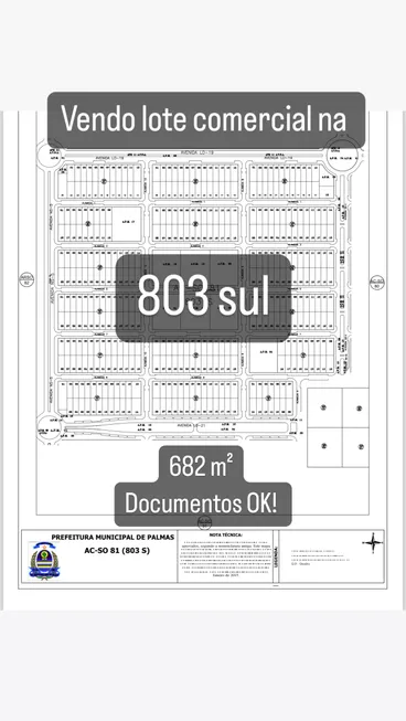 Foto 1 de Lote/Terreno com 1 Quarto à venda, 682m² em Plano Diretor Sul, Palmas