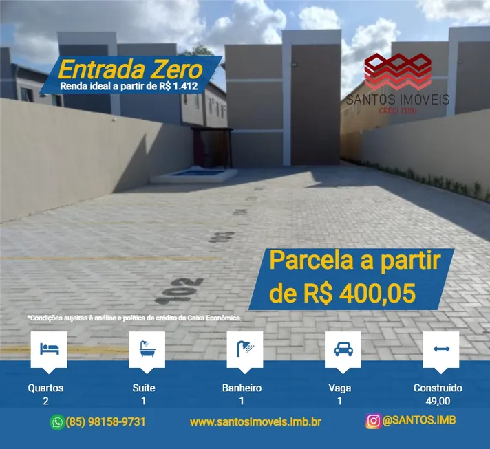 Foto 1 de Apartamento com 2 Quartos à venda, 49m² em Pedras, Fortaleza