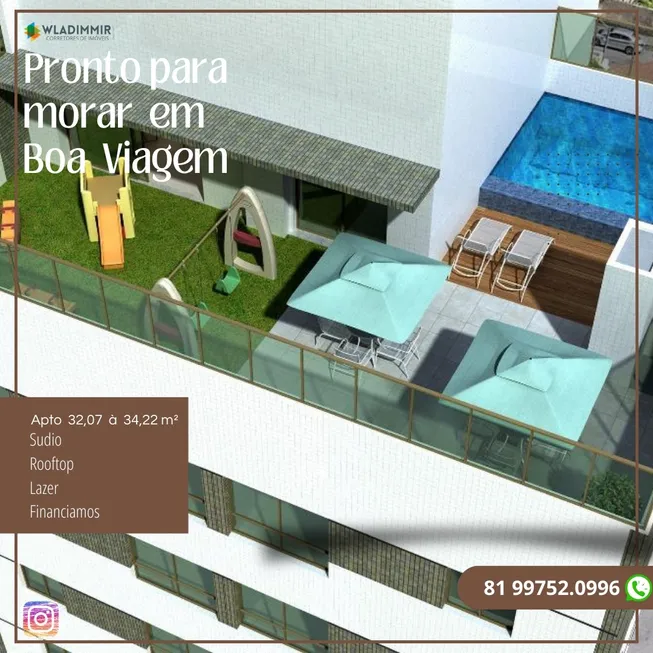 Foto 1 de Apartamento com 1 Quarto à venda, 34m² em Boa Viagem, Recife