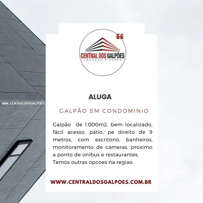 Foto 1 de Galpão/Depósito/Armazém para alugar, 1000m² em Centro, Maringá