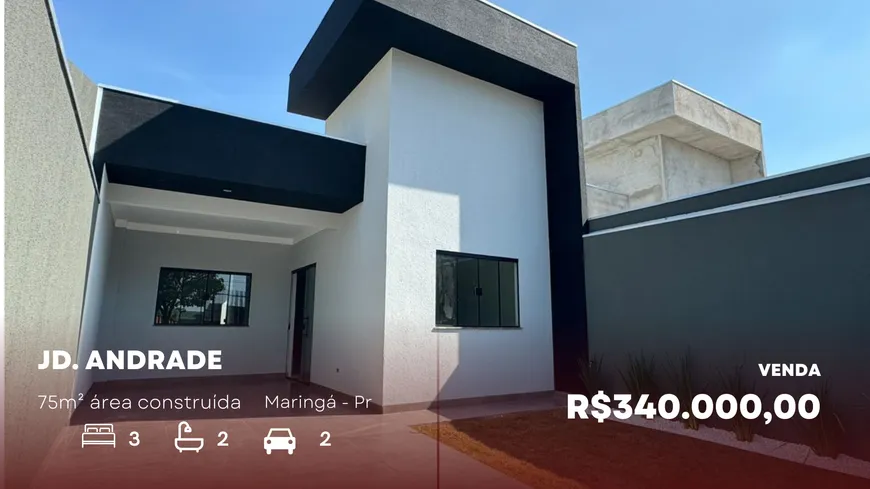 Foto 1 de Casa com 3 Quartos à venda, 75m² em Jardim Andrade, Maringá