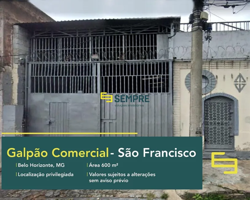 Foto 1 de Galpão/Depósito/Armazém à venda, 600m² em São Francisco, Belo Horizonte