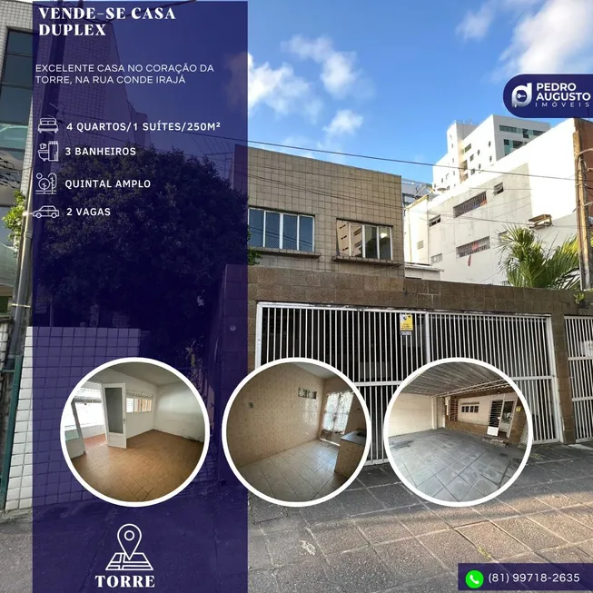 Foto 1 de Casa com 4 Quartos à venda, 180m² em Torre, Recife