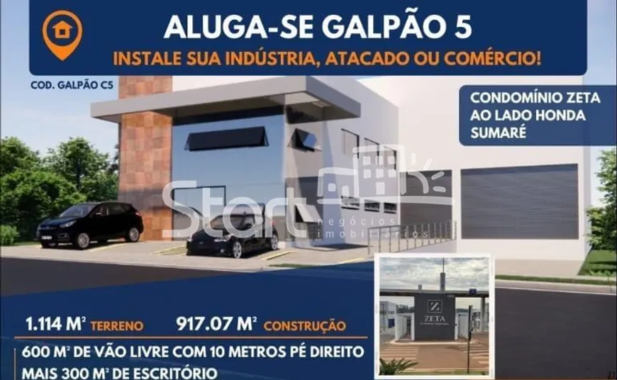 Foto 1 de Galpão/Depósito/Armazém para alugar, 917m² em Jardim Dulce, Sumaré