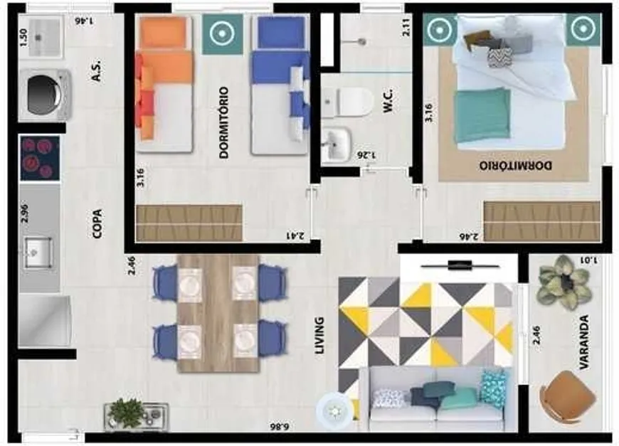 Foto 1 de Apartamento com 1 Quarto à venda, 41m² em Vila Nova Manchester, São Paulo