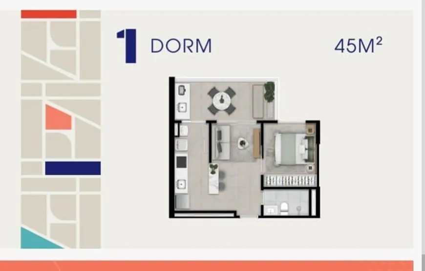 Foto 1 de Apartamento com 1 Quarto à venda, 45m² em Condomínio Royal Park, São José dos Campos