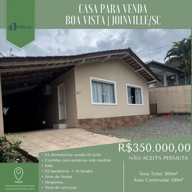 Foto 1 de Casa com 3 Quartos à venda, 130m² em Boa Vista, Joinville