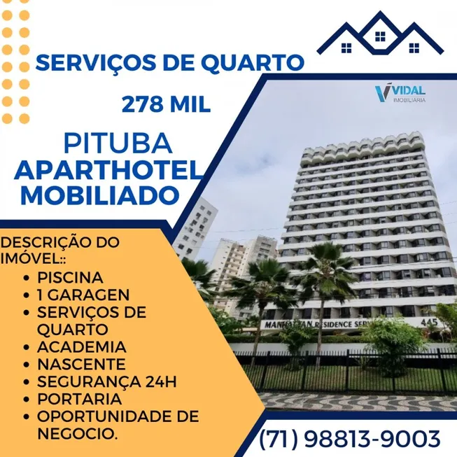 Foto 1 de Apartamento com 1 Quarto à venda, 45m² em Itapuã, Salvador