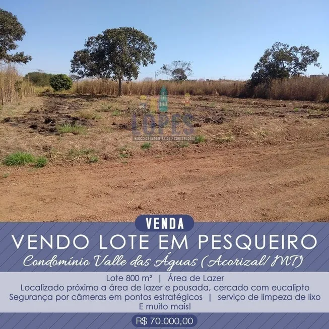 Foto 1 de Lote/Terreno à venda, 10m² em Zona Rural, Acorizal