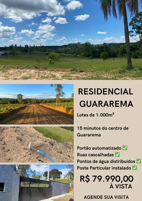 Foto 1 de Lote/Terreno à venda, 1000m² em Centro, Guararema