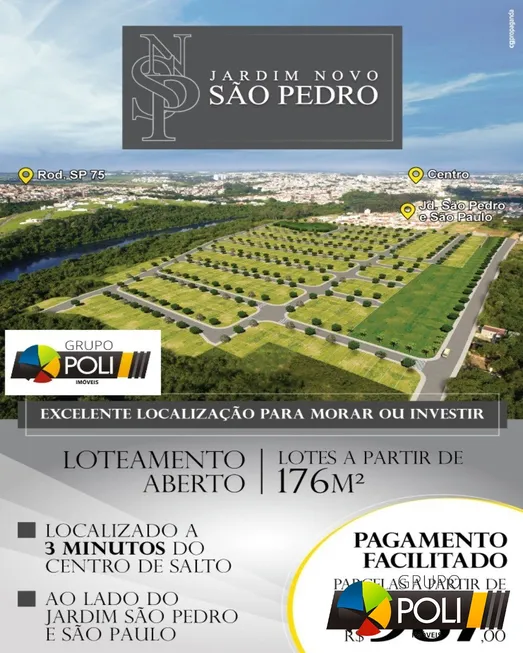 Foto 1 de Lote/Terreno à venda, 176m² em Loteamento Terras de Sao Pedro e Sao Paulo, Salto