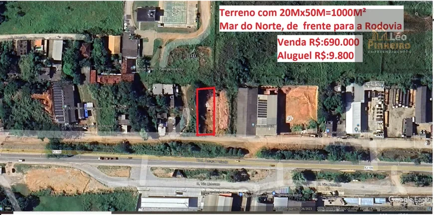 Foto 1 de Lote/Terreno para venda ou aluguel, 1000m² em Mar Do Norte, Rio das Ostras