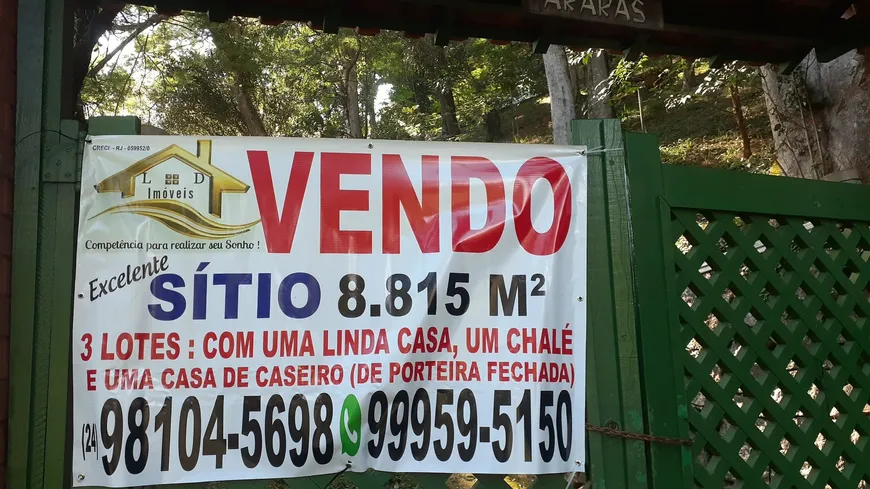 Foto 1 de Fazenda/Sítio com 3 Quartos à venda, 99m² em Caicara, Piraí