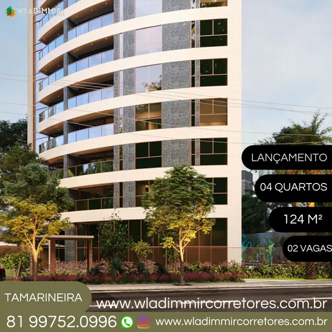 Foto 1 de Apartamento com 4 Quartos à venda, 124m² em Tamarineira, Recife