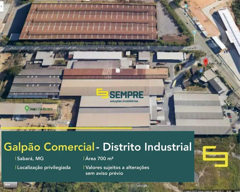 Foto 1 de Galpão/Depósito/Armazém para alugar, 700m² em Distrito Industrial Simão da Cunha, Sabará