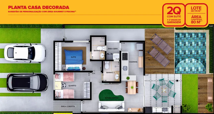 Foto 1 de Casa de Condomínio com 2 Quartos à venda, 80m² em Parque Atheneu, Goiânia