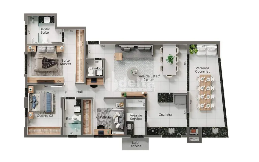 Foto 1 de Apartamento com 3 Quartos à venda, 117m² em Granada, Uberlândia