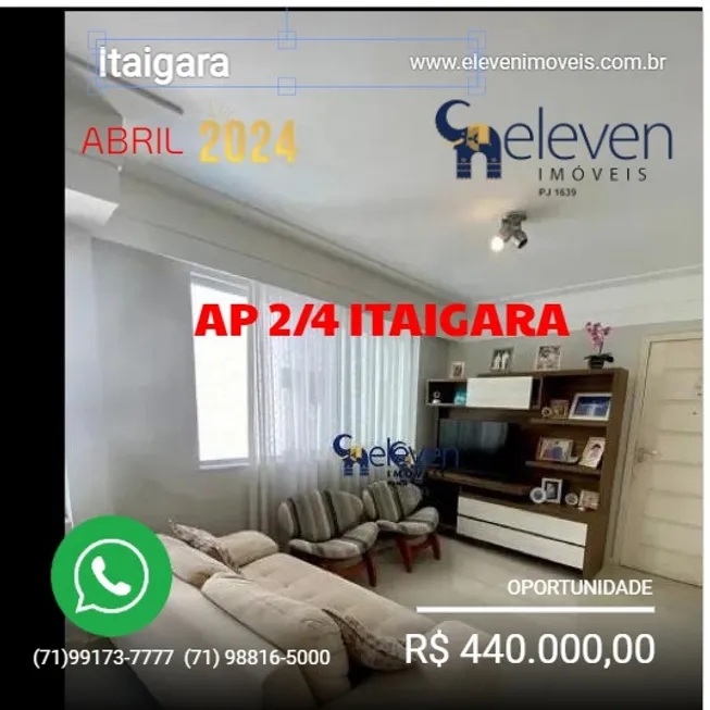 Foto 1 de Apartamento com 2 Quartos à venda, 85m² em Itaigara, Salvador