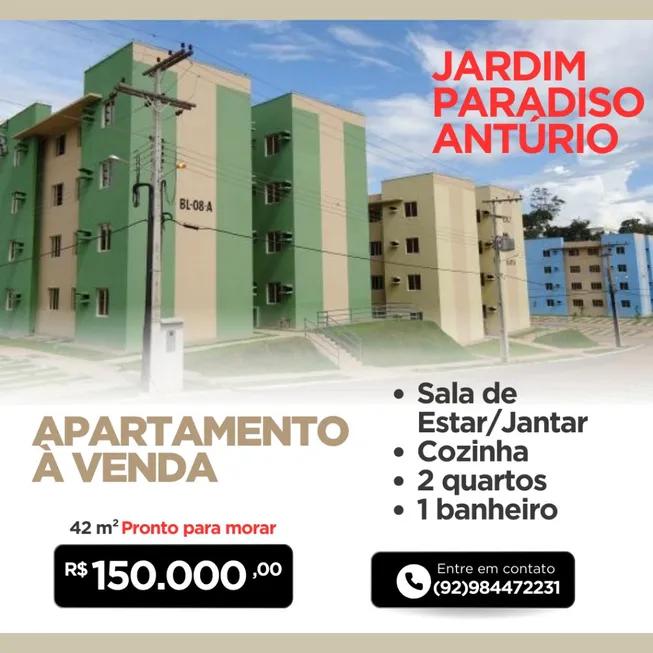 Foto 1 de Apartamento com 2 Quartos à venda, 42m² em Tarumã, Manaus