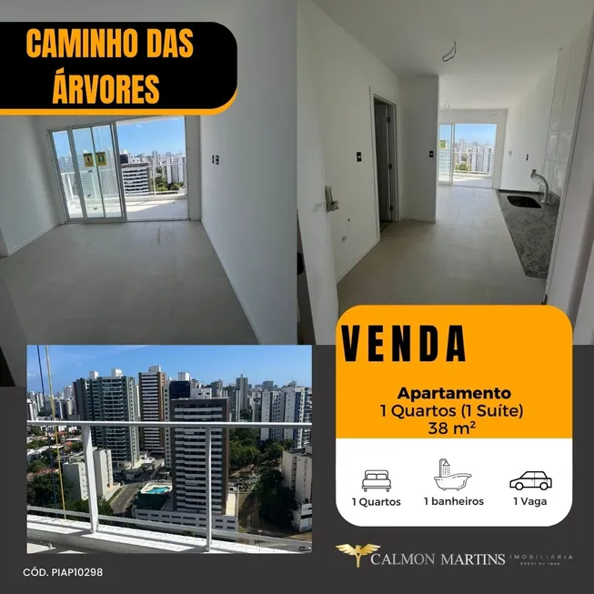 Foto 1 de Apartamento com 1 Quarto à venda, 38m² em Caminho Das Árvores, Salvador