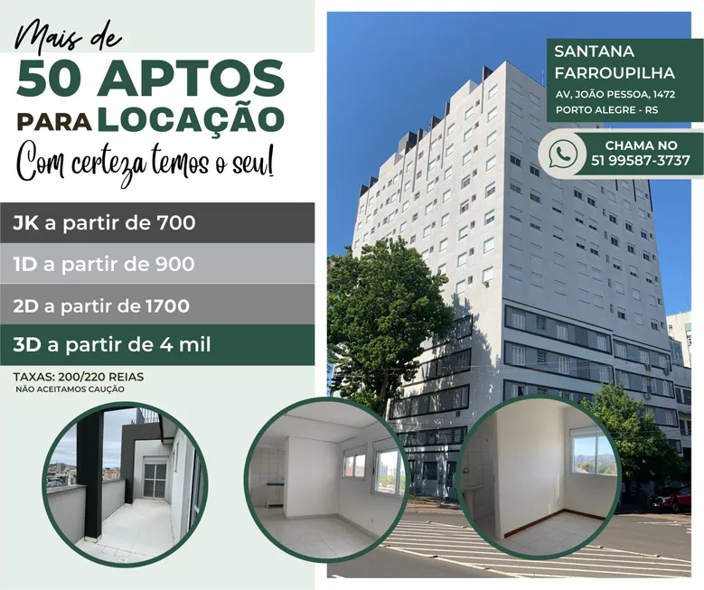 Foto 1 de Apartamento com 2 Quartos para alugar, 59m² em Farroupilha, Porto Alegre