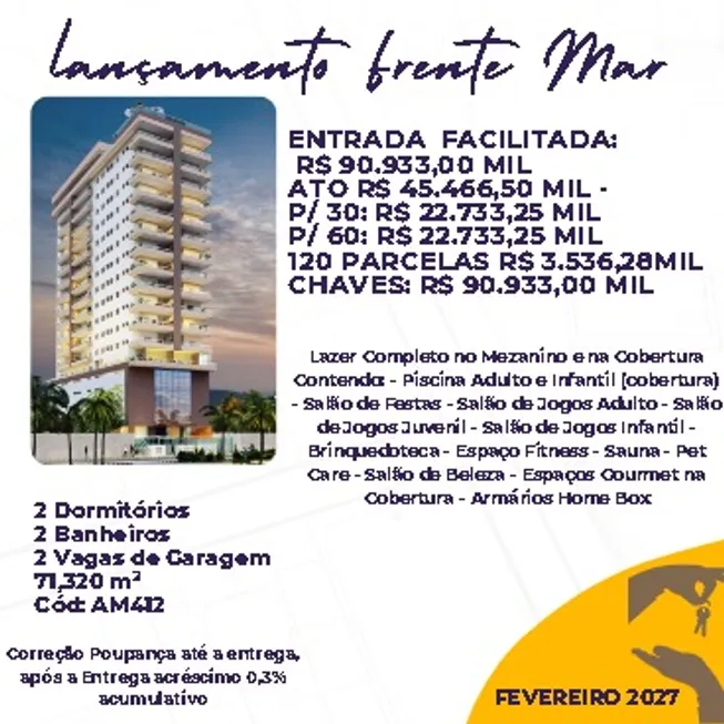 Foto 1 de Apartamento com 2 Quartos à venda, 71m² em Jardim Real, Praia Grande