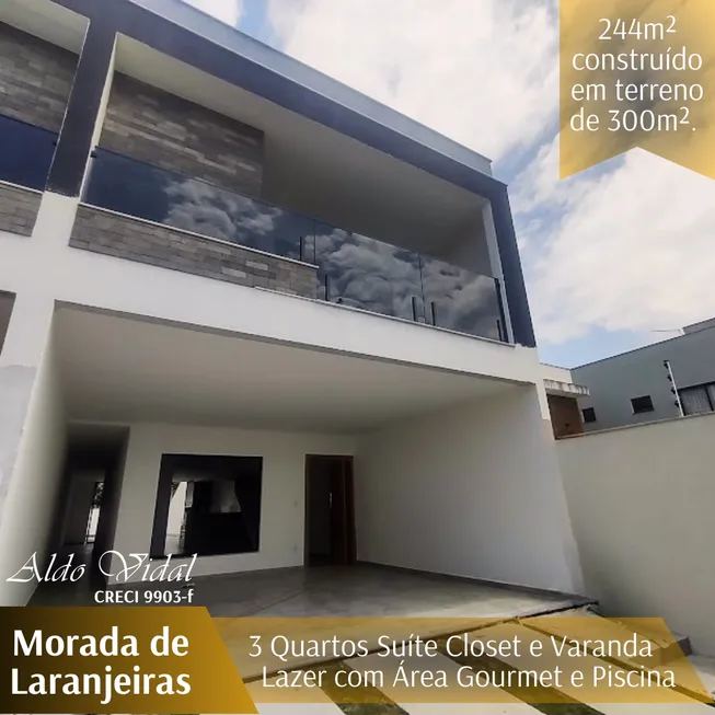 Foto 1 de Casa com 3 Quartos à venda, 244m² em Morada de Laranjeiras, Serra