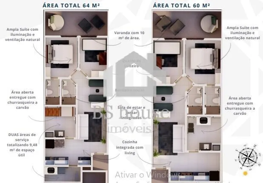 Foto 1 de Apartamento com 2 Quartos à venda, 60m² em Campestre, Santo André