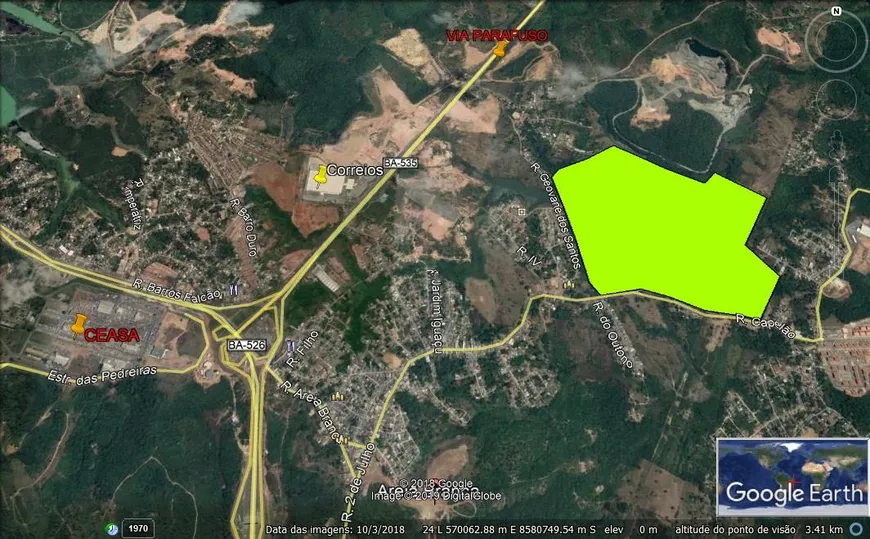 Foto 1 de Lote/Terreno à venda, 700000m² em Areia Branca, Lauro de Freitas