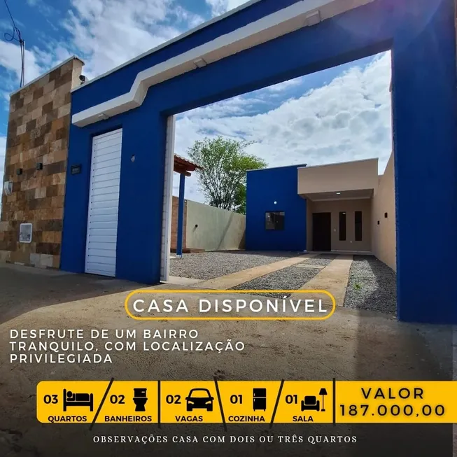 Foto 1 de Casa com 3 Quartos à venda, 130m² em Monsenhor Francisco Murilo de Sa Barreto, Juazeiro do Norte