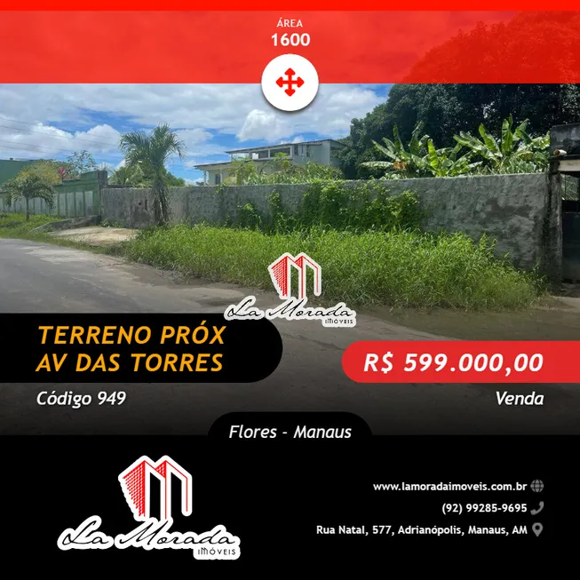 Foto 1 de Lote/Terreno à venda, 1600m² em Flores, Manaus