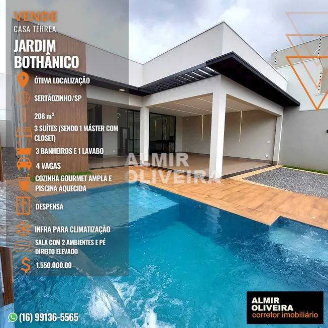 Foto 1 de Casa com 3 Quartos à venda, 208m² em Jardim Bothânico, Sertãozinho