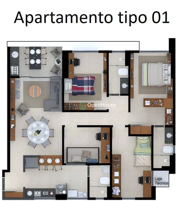 Foto 1 de Apartamento com 3 Quartos à venda, 93m² em Lagoa Nova, Natal