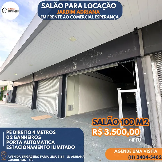 Foto 1 de Galpão/Depósito/Armazém para alugar, 100m² em Cocaia, Guarulhos