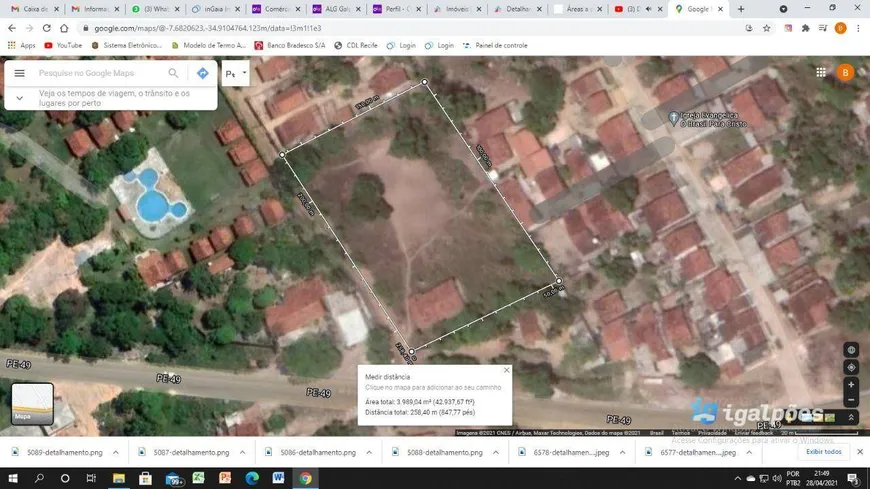 Foto 1 de Lote/Terreno à venda, 4000m² em Gamba, Goiana