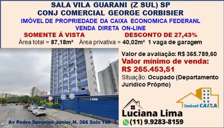 Foto 1 de Ponto Comercial com 1 Quarto à venda, 40m² em Vila Guarani, São Paulo