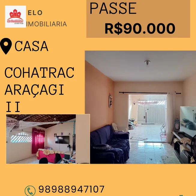 Foto 1 de Casa com 3 Quartos para venda ou aluguel, 200m² em Araçagy, São José de Ribamar