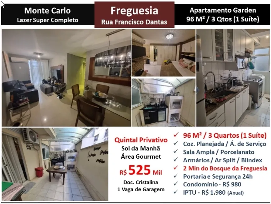 Foto 1 de Apartamento com 3 Quartos à venda, 96m² em Freguesia- Jacarepaguá, Rio de Janeiro