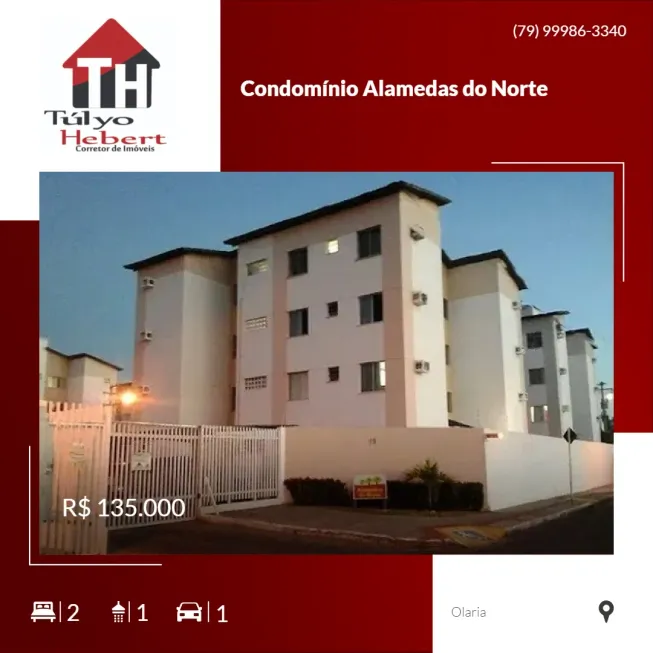 Foto 1 de Apartamento com 2 Quartos à venda, 50m² em Olaria, Aracaju