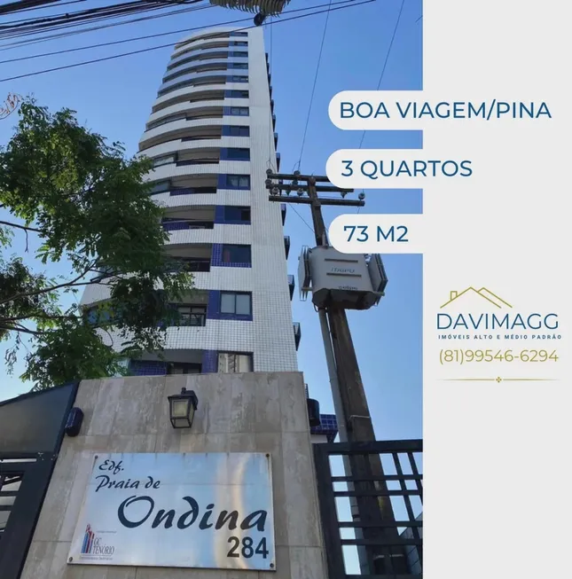 Foto 1 de Apartamento com 3 Quartos à venda, 73m² em Pina, Recife