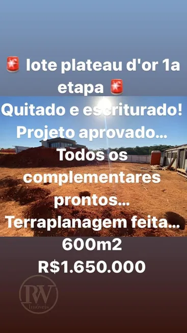 Foto 1 de Lote/Terreno à venda, 600m² em Residencial Alphaville Flamboyant, Goiânia