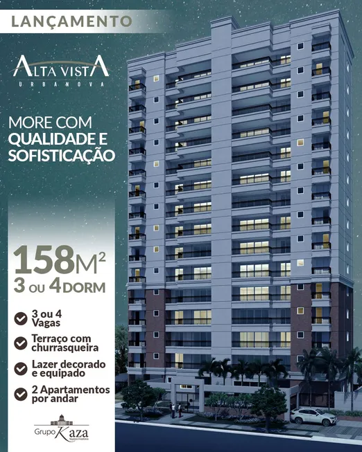 Foto 1 de Apartamento com 4 Quartos à venda, 158m² em Urbanova V, São José dos Campos