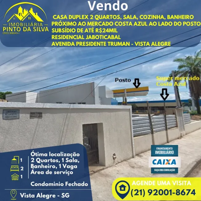 Foto 1 de Casa de Condomínio com 2 Quartos à venda, 58m² em Vista Alegre, São Gonçalo