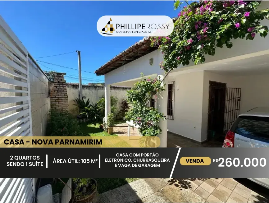 Foto 1 de Casa com 3 Quartos à venda, 105m² em Nova Parnamirim, Parnamirim