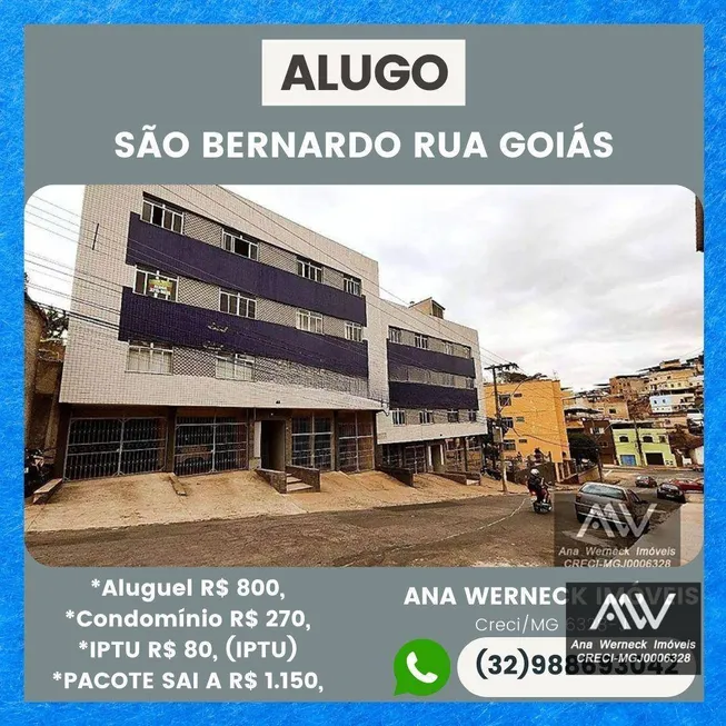 Foto 1 de Apartamento com 3 Quartos para alugar, 80m² em São Bernardo, Juiz de Fora