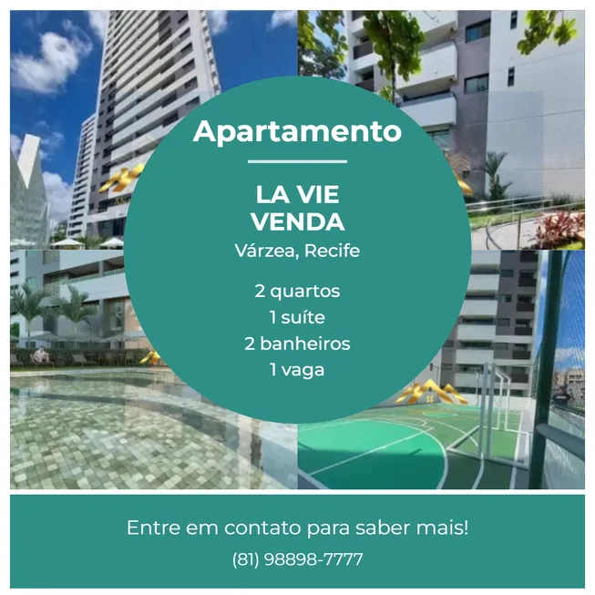 Foto 1 de Apartamento com 2 Quartos à venda, 56m² em Várzea, Recife