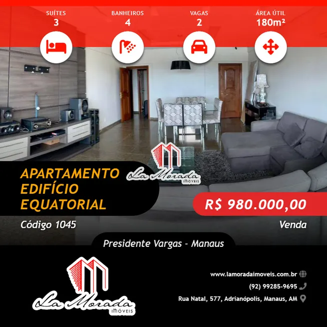 Foto 1 de Apartamento com 3 Quartos à venda, 180m² em Presidente Vargas, Manaus