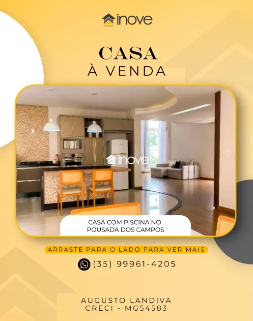 Foto 1 de Casa com 3 Quartos à venda, 202m² em Pousada dos Campos III, Pouso Alegre
