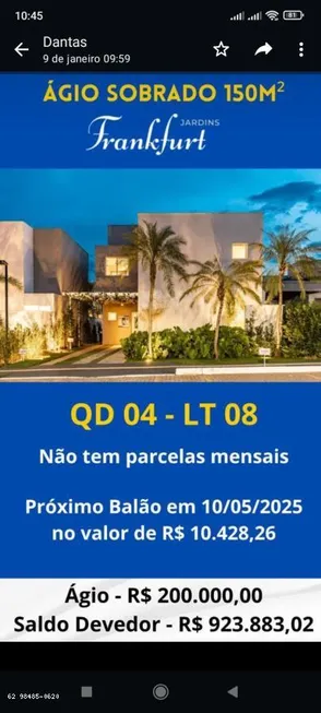 Foto 1 de Casa de Condomínio com 4 Quartos à venda, 150m² em Jardim Vitoria, Goiânia